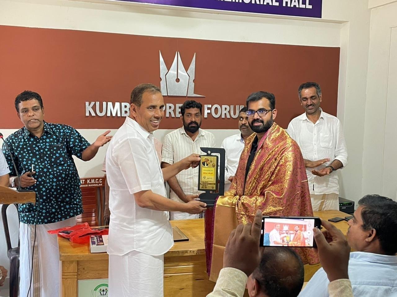 Anoop Keechery award presentation - Media excellence award